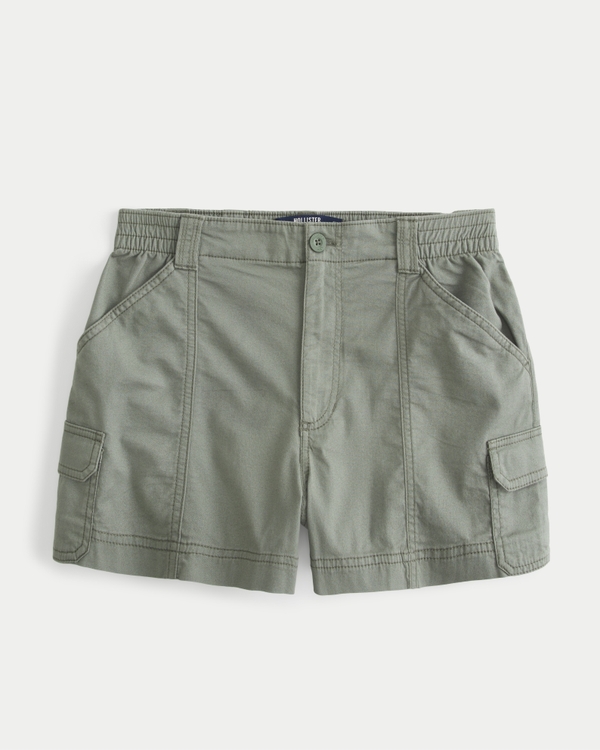 Ultra High-Rise Cargo Mom Shorts, Olive Green