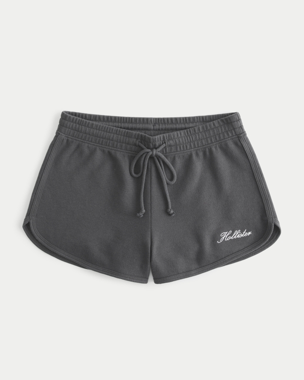 Ultra High-Rise Terry Logo Shorts, Dark Grey