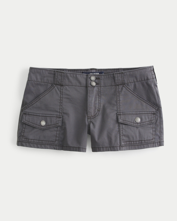 Low-Rise Cargo Shorts, Dark Grey