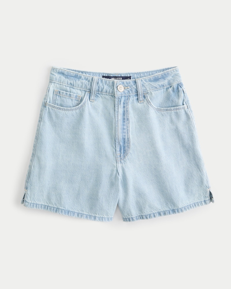 Women's Ultra High-Rise Medium Wash Lightweight 90s Denim Shorts