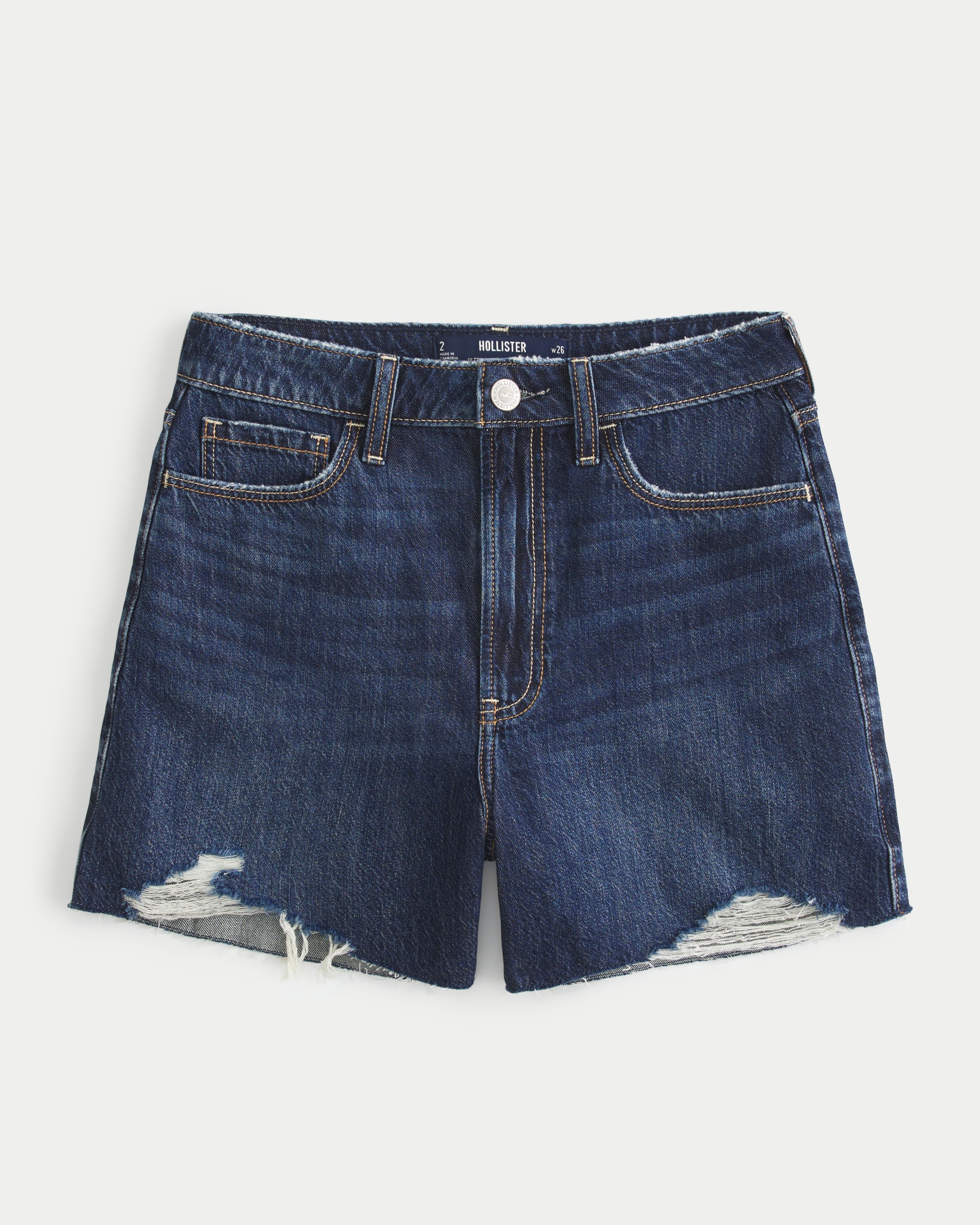 Ultra High-Rise Medium Wash Lightweight 90s Denim Mom Shorts