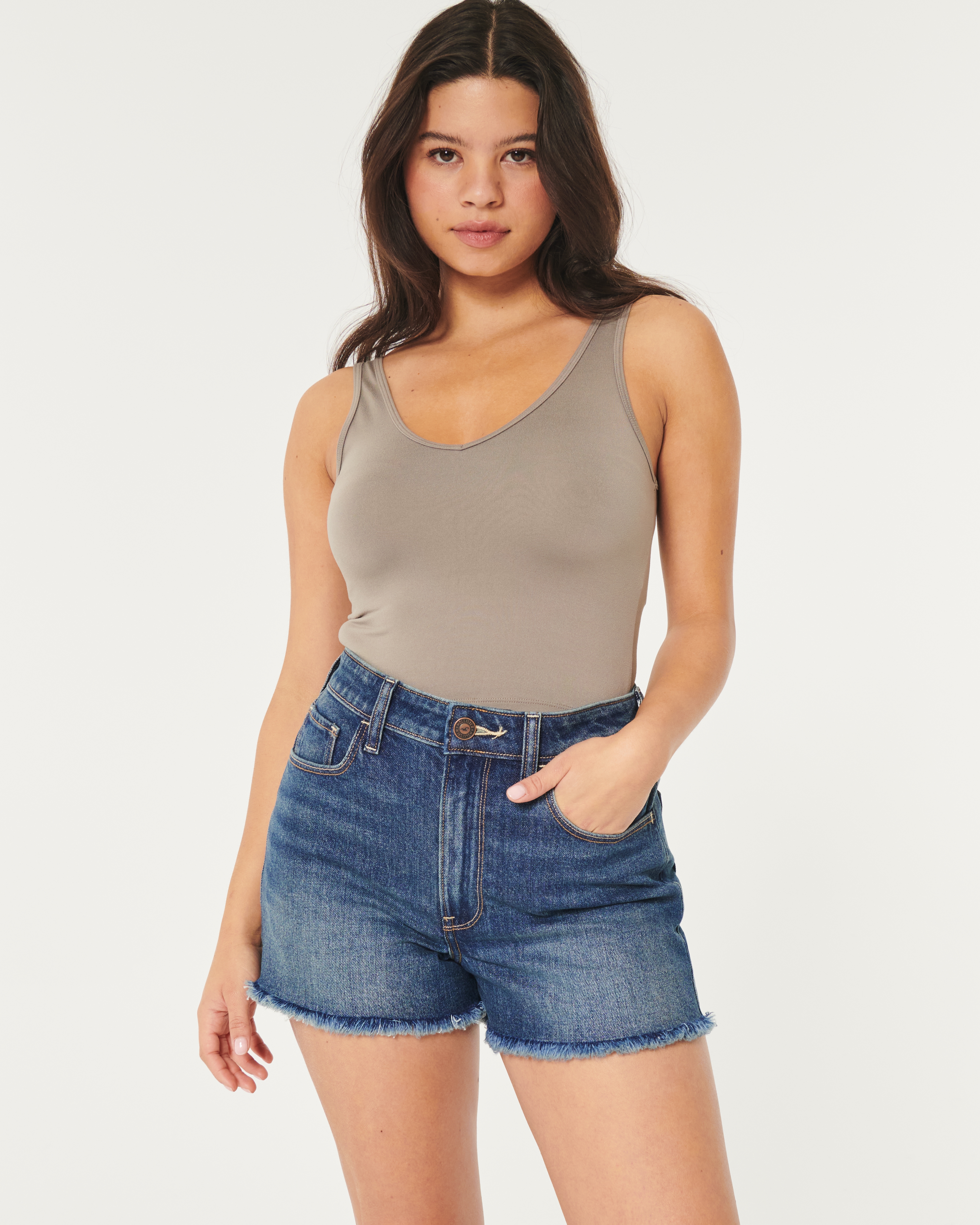 Hollister mom jean shorts best sale