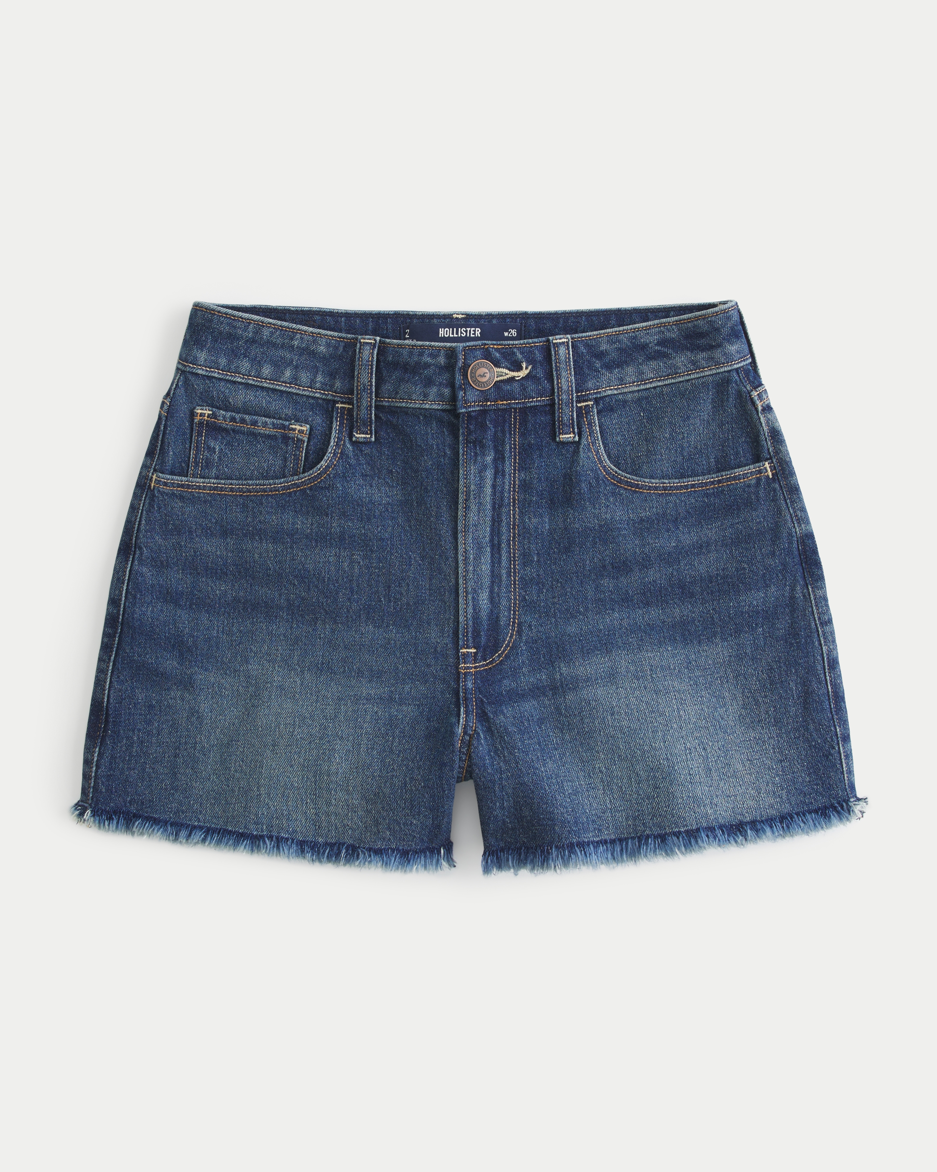 Ultra High-Rise Dark Wash Denim Mom Shorts