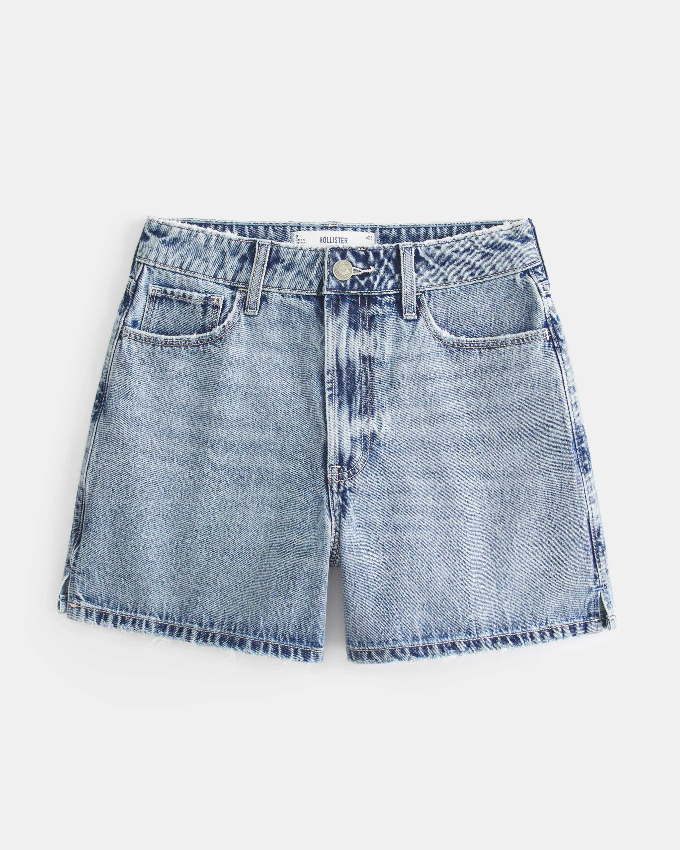 Ultra High-Rise Light Acid Wash 90s Denim Shorts 5"