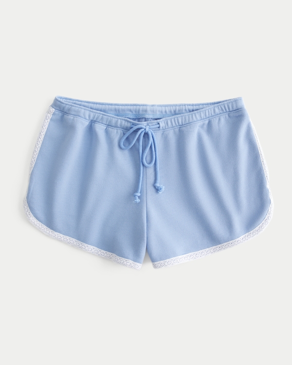 Fleece Mini Shorts, Blue Lavender