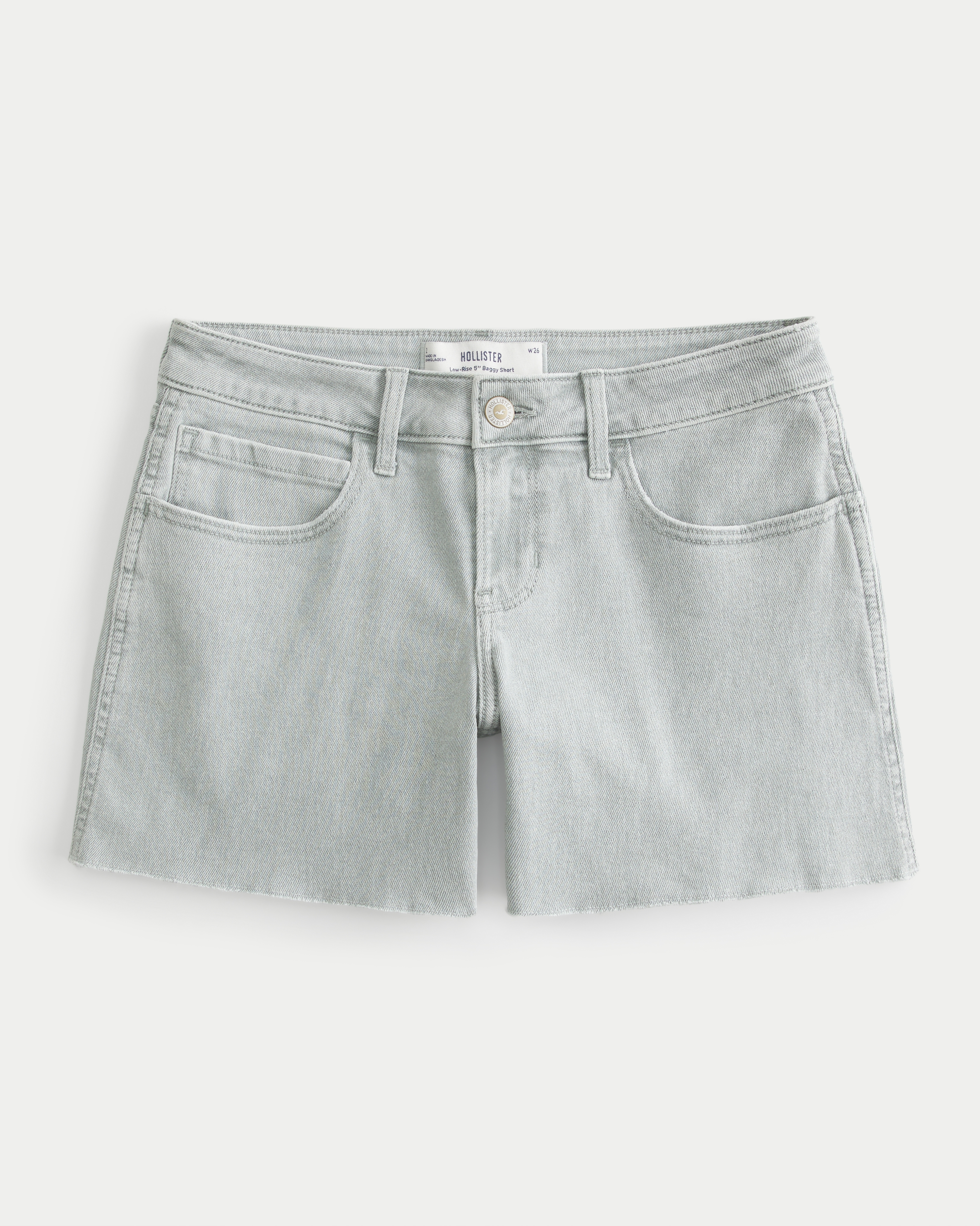 Low-Rise Baggy Denim Shorts 5"