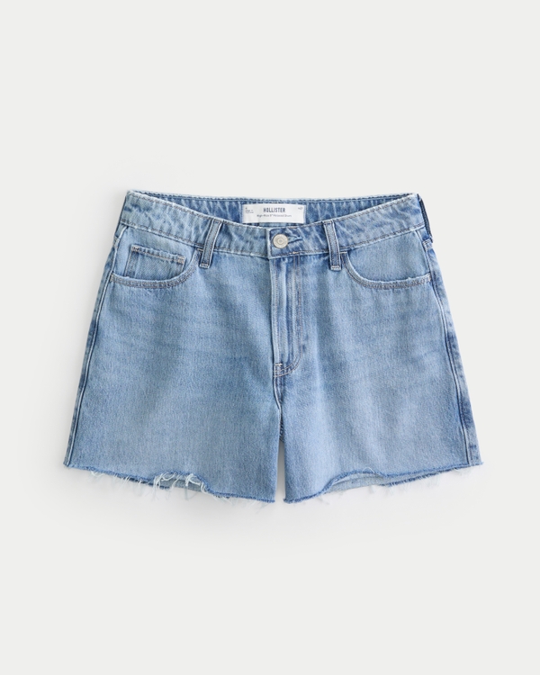 High-Rise Relaxed Denim Shorts 5", Light