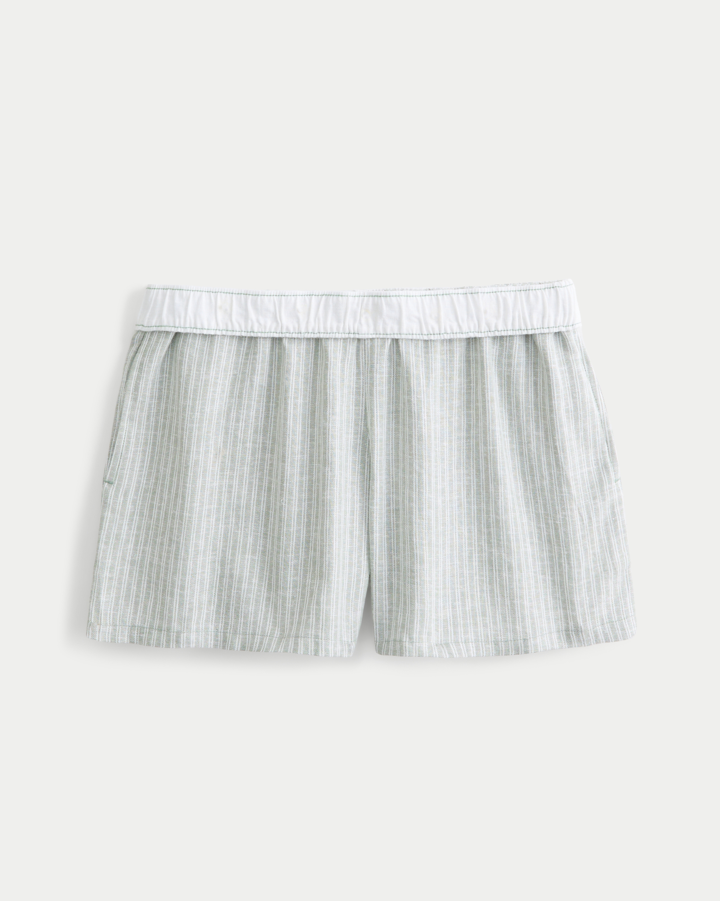 Mid-Rise Linen-Blend Shorts