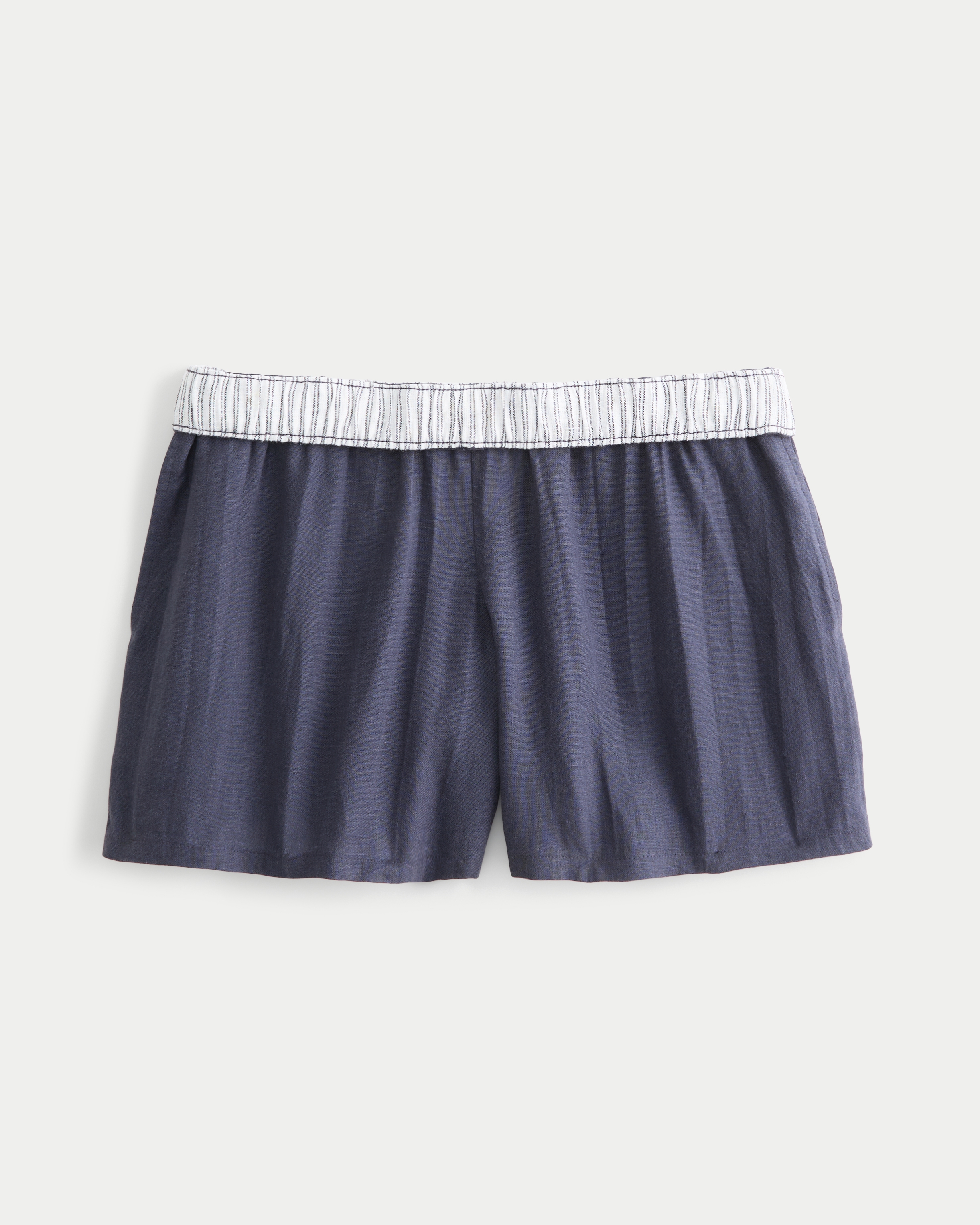 Mid-Rise Linen-Blend Shorts