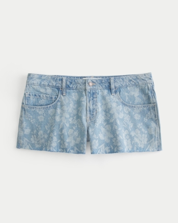 Women s Low Rise Floral Print Baggy Denim Shorts 3 Women s Beach Shop HollisterCo