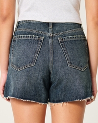 Curvy High-Rise Dark Wash Relaxed Denim Shorts 5"
