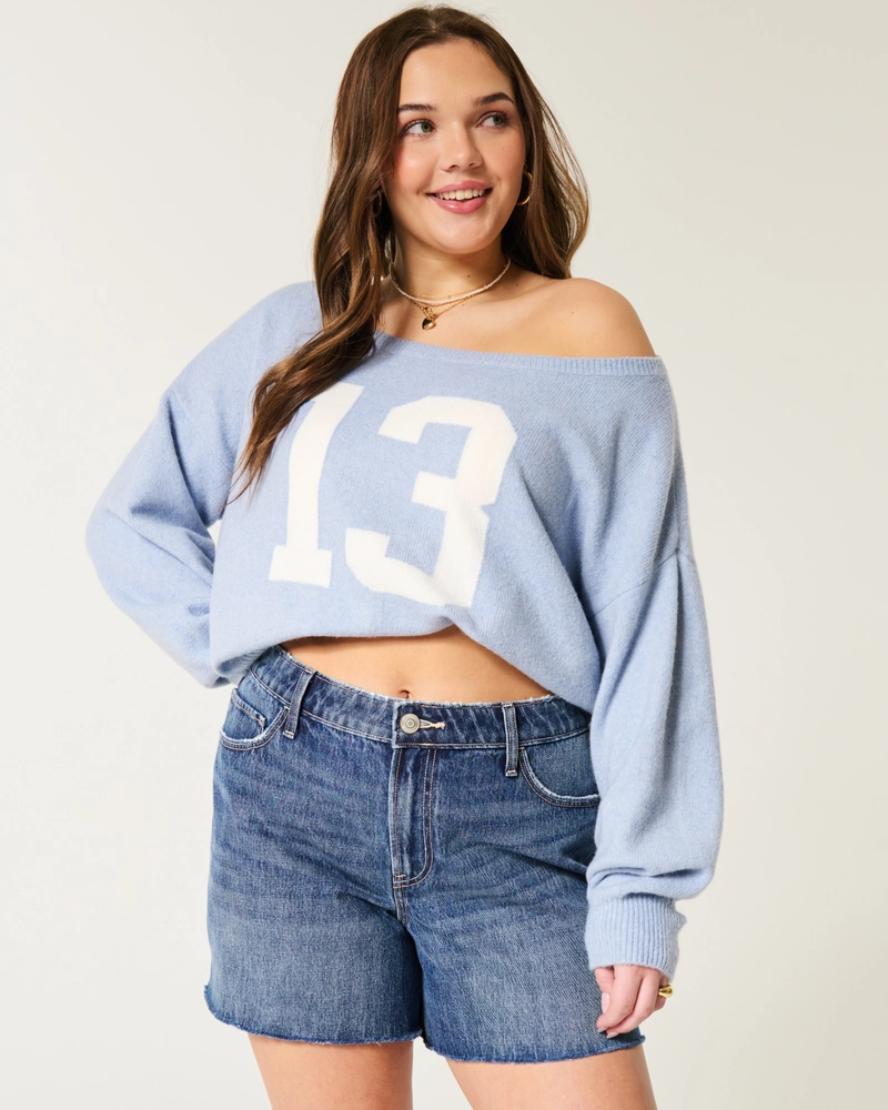High-Rise Light Wash Relaxed Denim Shorts 5"