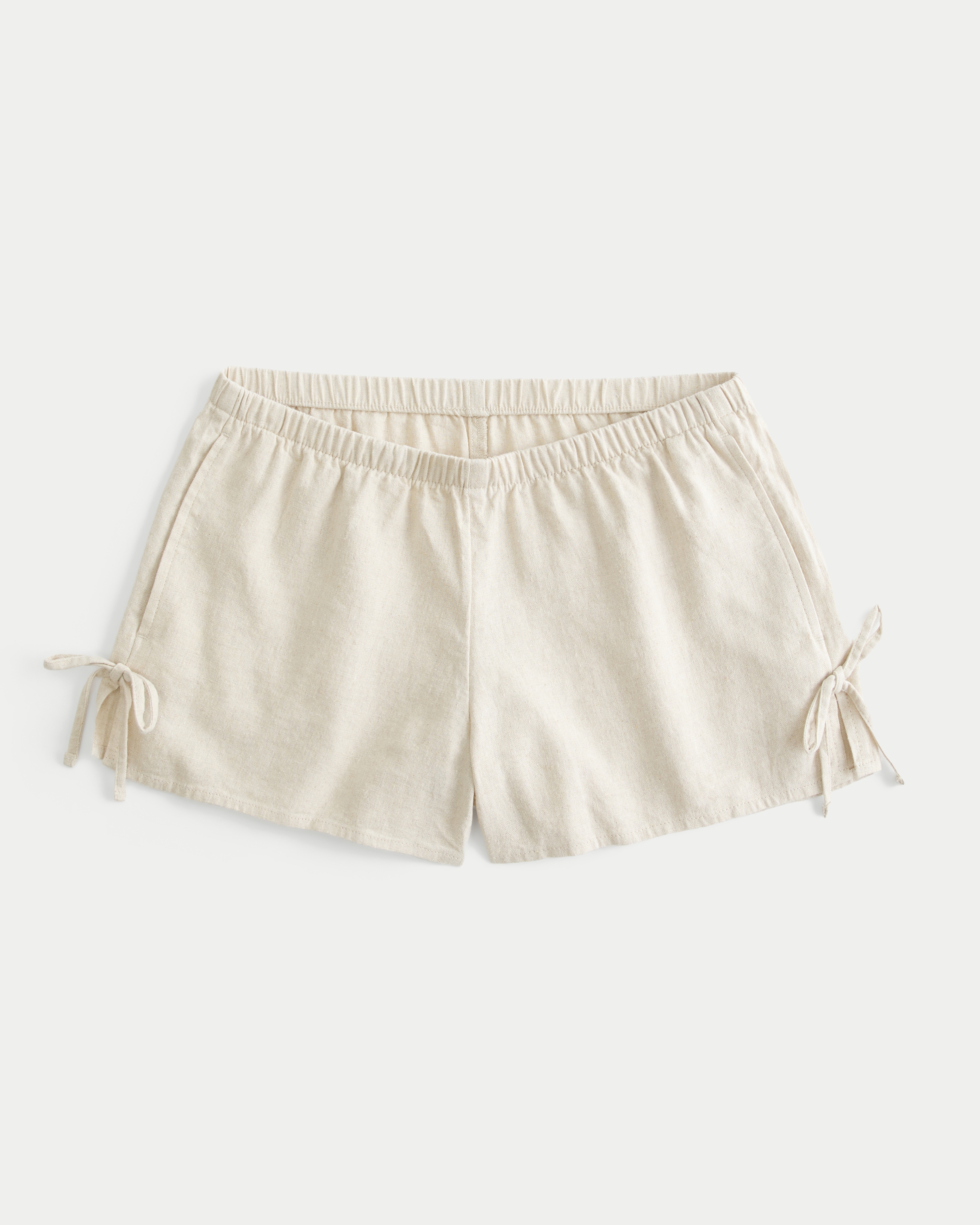 Hollister Linen-blend Side Bow Soft Shorts