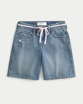 Women's Low-Rise Shoelace Waist Baggy Jort | Women's Bottoms | HollisterCo.com