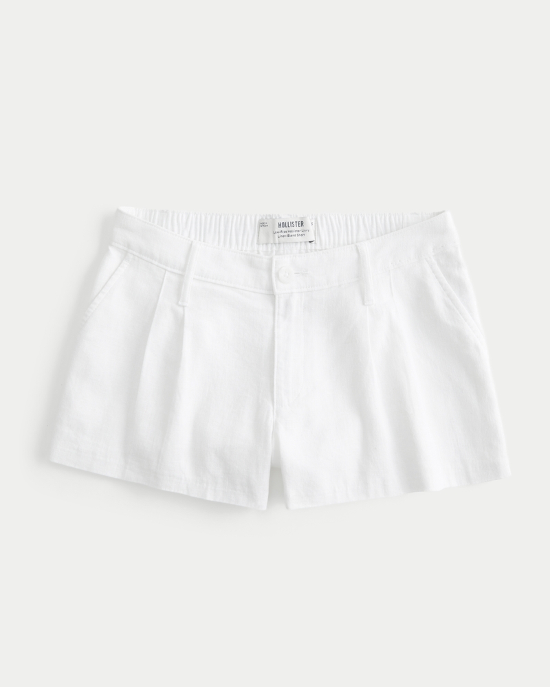 Women's Hollister Livvy Low-Rise Linen-Blend Shorts 3
