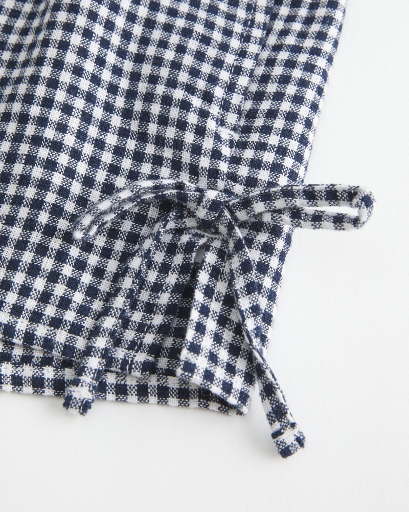Linen-Blend Side Bow Soft Shorts