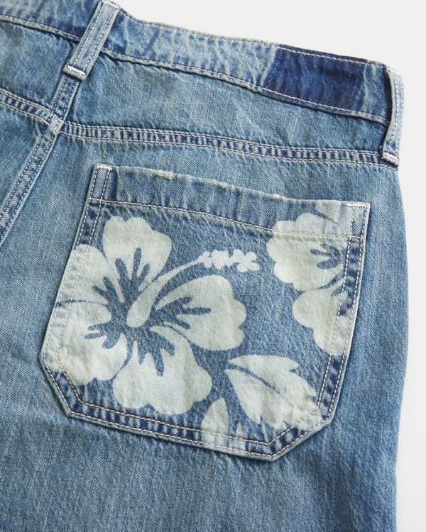 Low-Rise Floral Print Jort, Light