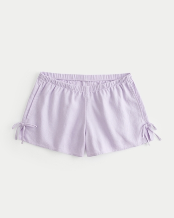 Women's Linen-Blend Side Bow Soft Shorts | Women's Bottoms | HollisterCo.com