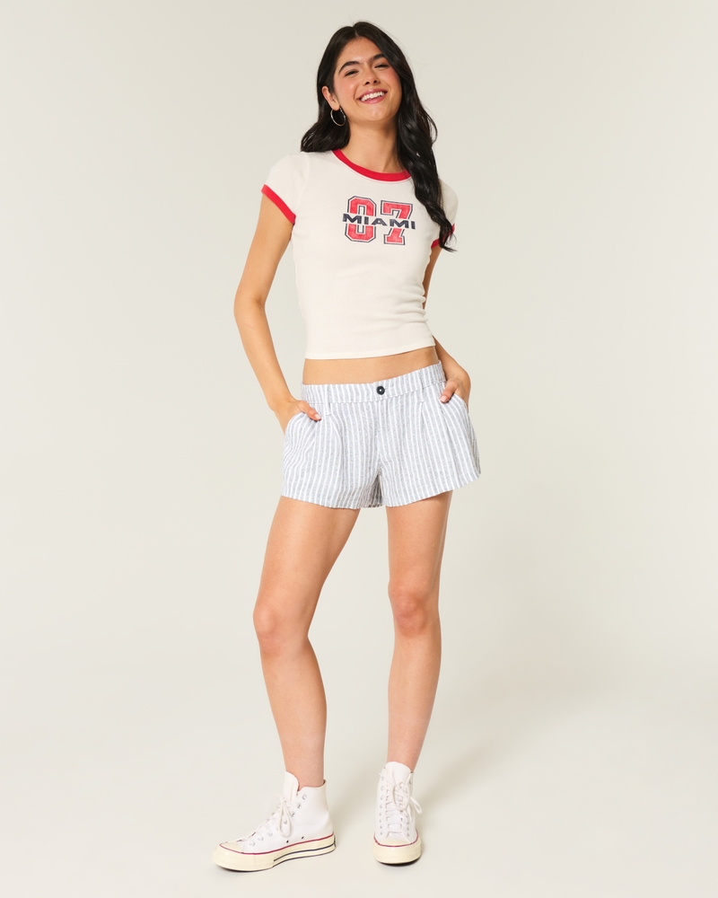 Hollister Livvy Low-Rise Linen-Blend Shorts
