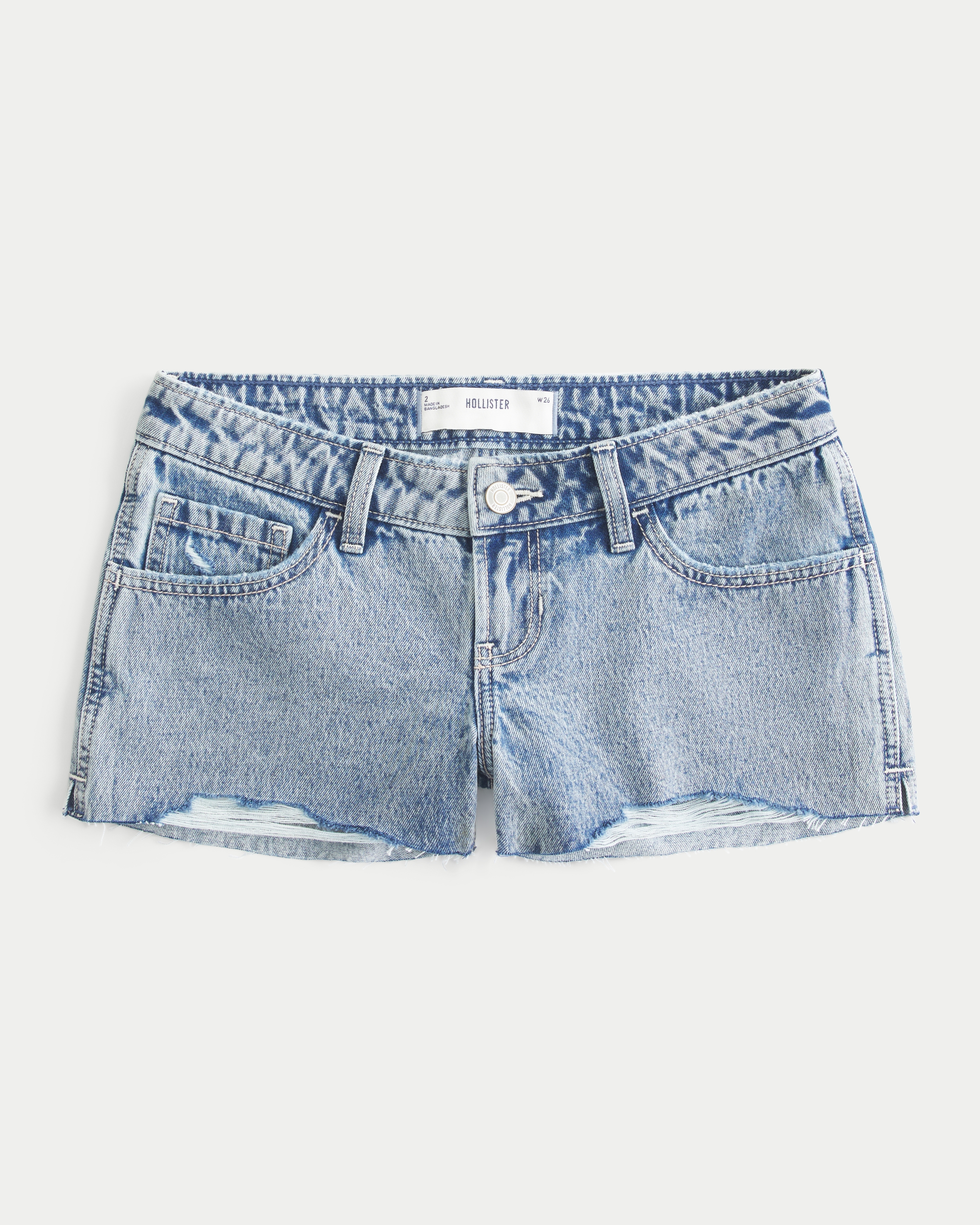 Ultra Low-Rise Light Wash Mini Denim Shorts