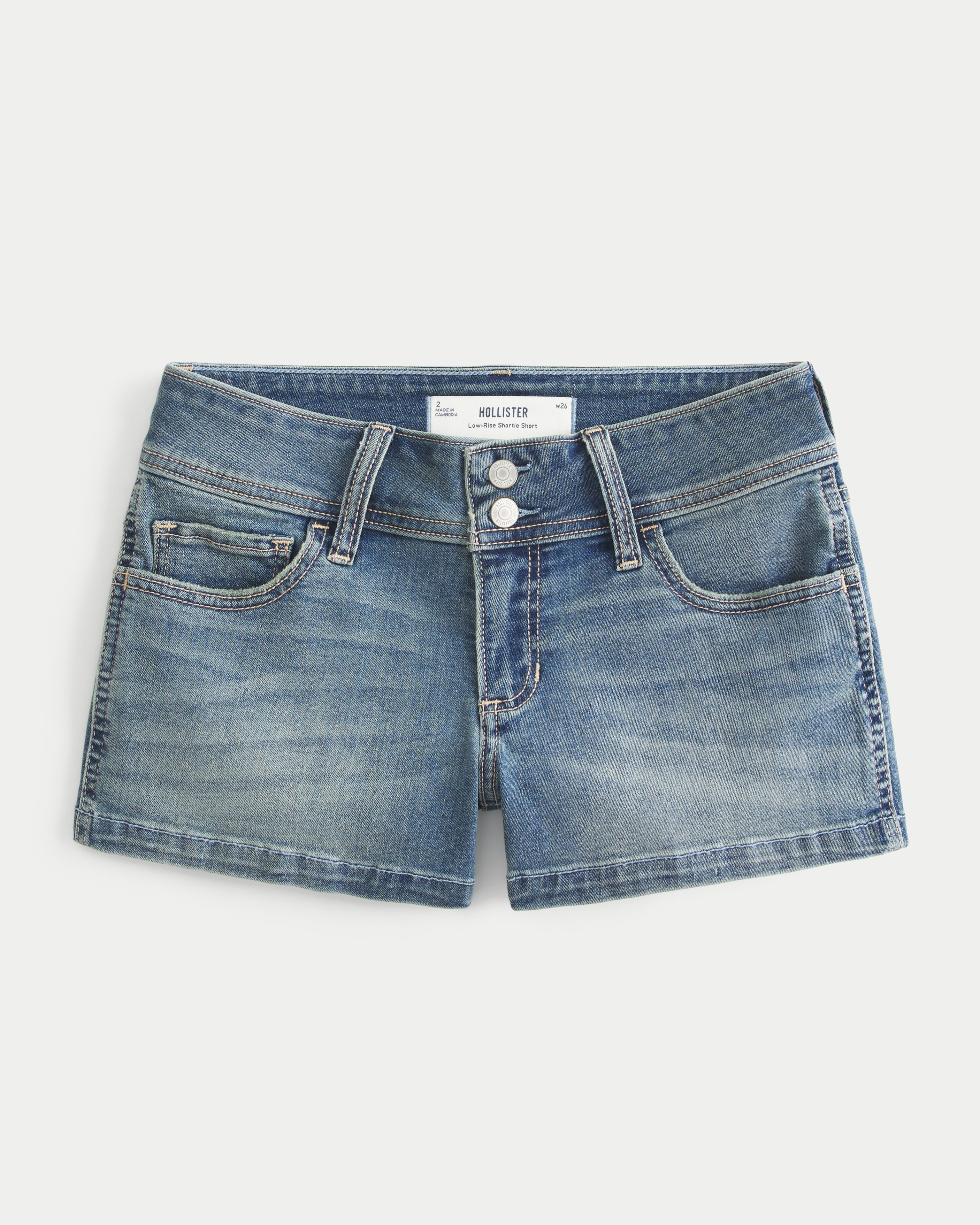 Donna Shorts di Jeans corti a Vita Bassa con Lavaggio Chiaro | Donna Saldi  | HollisterCo.com
