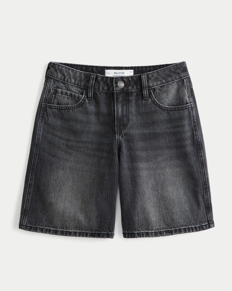 Low-Rise Washed Black Baggy Jort