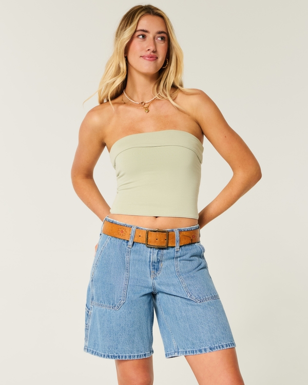 Low-Rise Medium Wash Baggy Carpenter Jort, Medium view 1