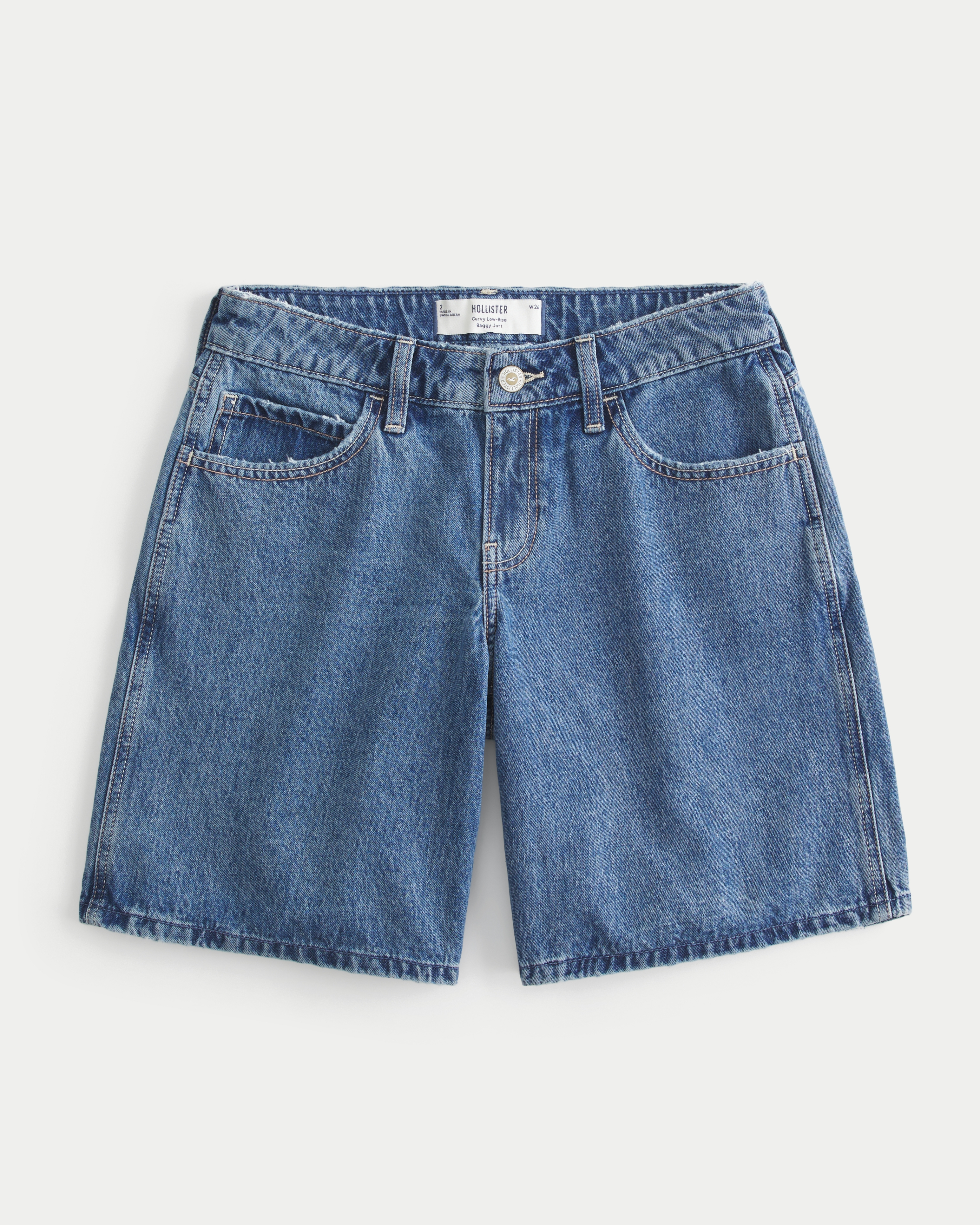 Curvy Low-Rise Dark Wash Baggy Jort