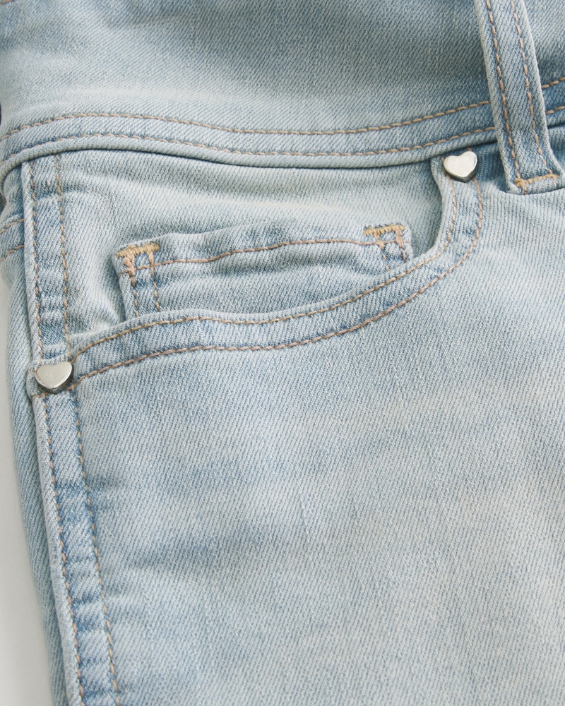 Low-Rise Light Wash Denim Shortie Shorts