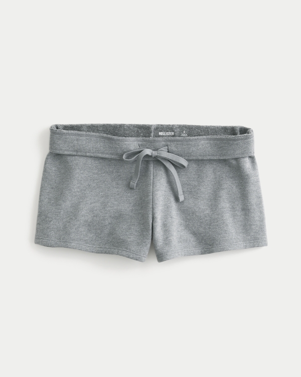 Fleece Mini Shorts, Heather Gray view 1