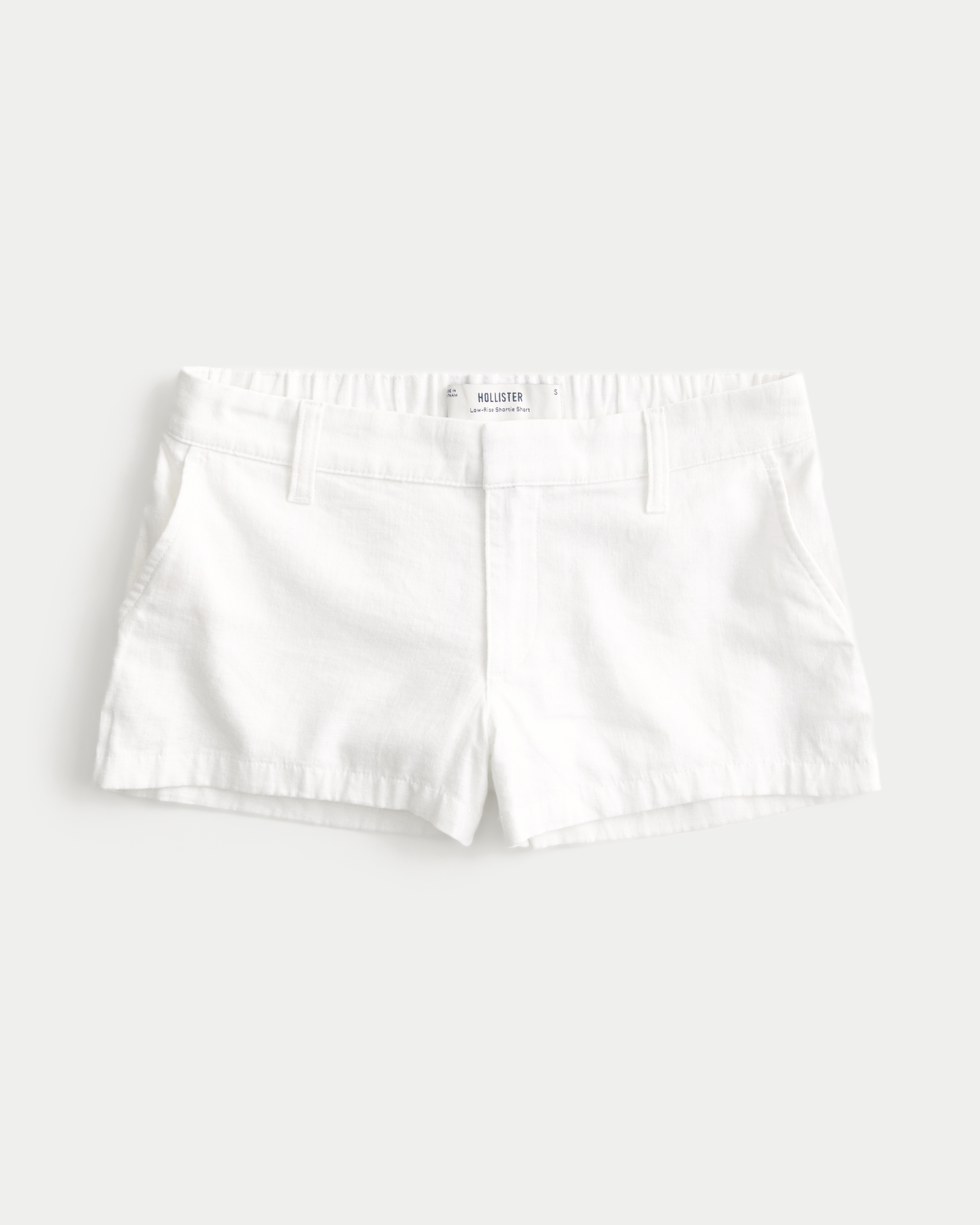Low-Rise Linen-Blend Shortie Shorts