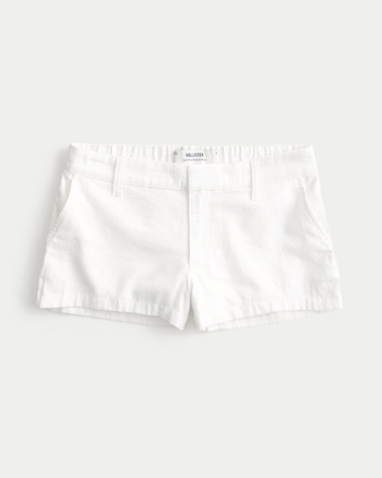 Women's Low-Rise Linen-Blend Shortie Shorts | Women's Bottoms | HollisterCo.com