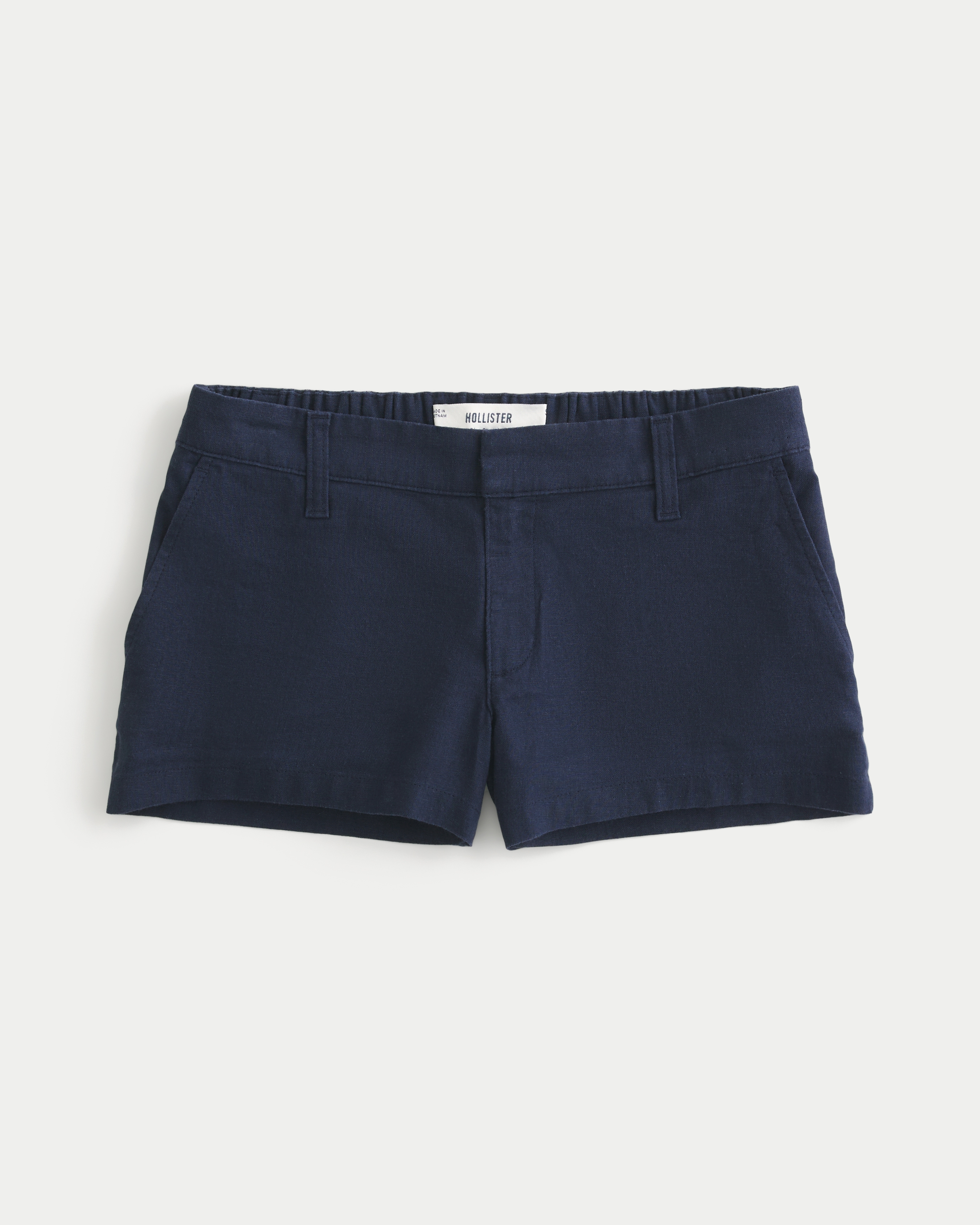 Low-Rise Linen-Blend Shortie Shorts