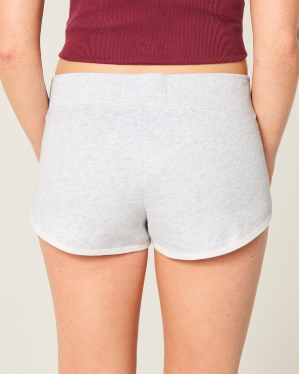 Fleece Shortie Shorts, Light Heather Grey view 2