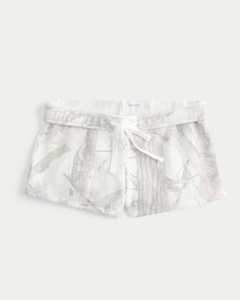 Camo Fleece Mini Shorts