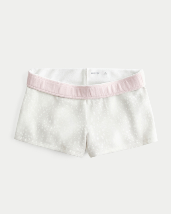 Fleece Mini Short, Cream Dot view 2