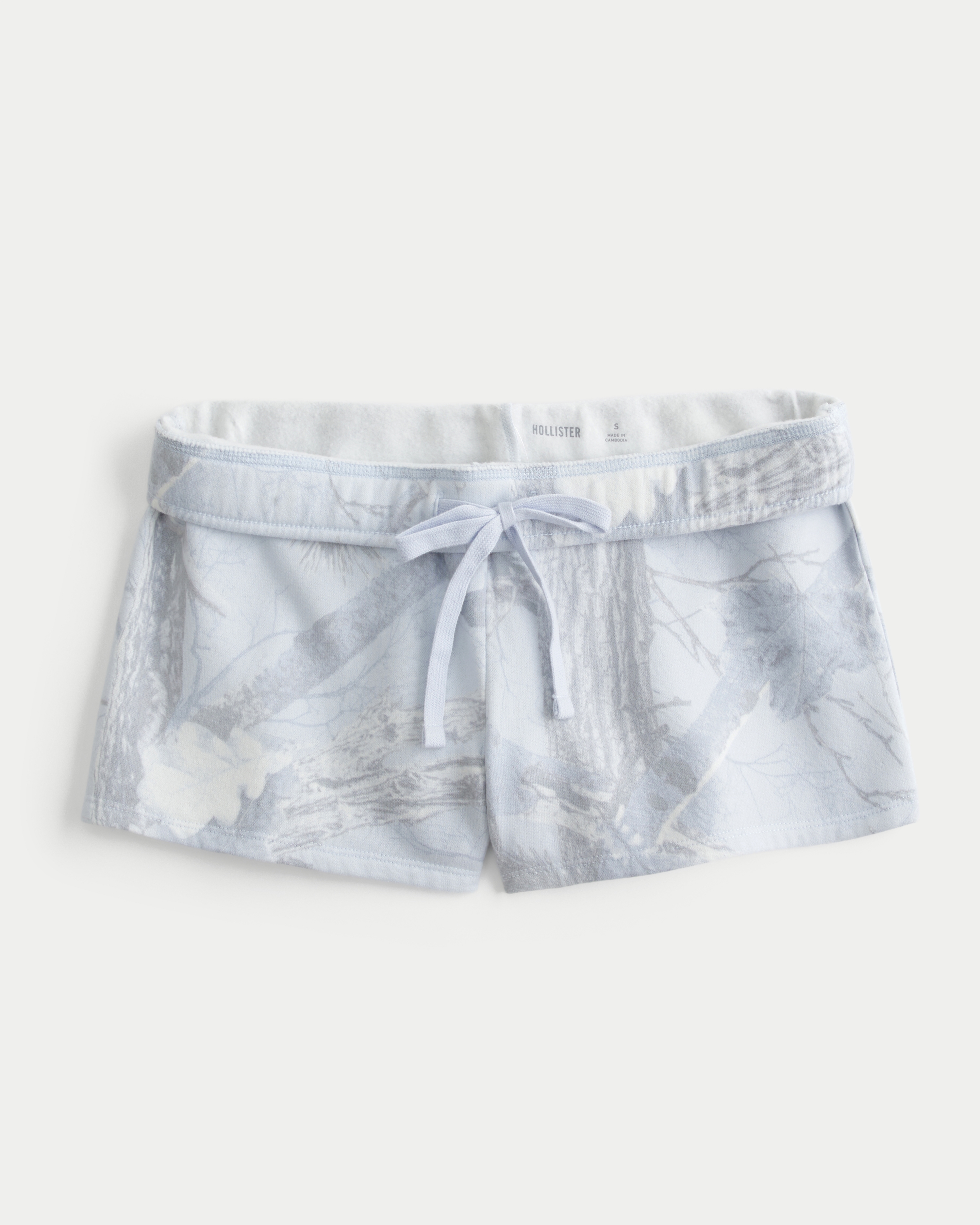 Hollister Blue Camo Fleece Mini Shorts