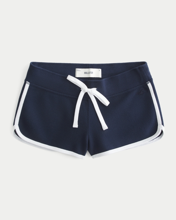 Fleece Shortie Shorts, Navy view 1