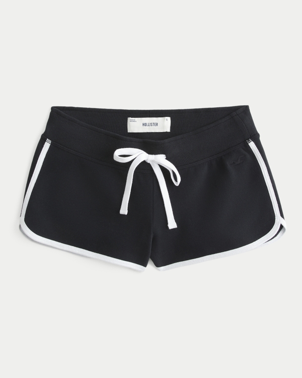 Fleece Shortie Shorts, Black view 1