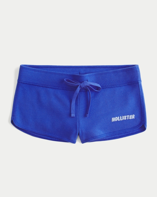 Fleece Logo Shortie Shorts, Cobalt view 1