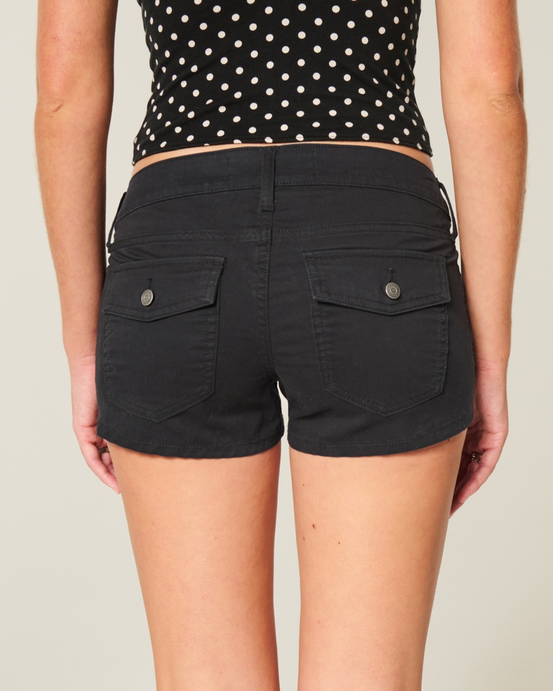 Ultra Low-Rise Twill Shortie Shorts
