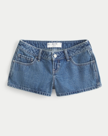 Women's Low-Rise Medium Wash Denim Mini Shorts | Women's Spring Break 2026 | HollisterCo.com