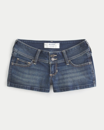 Femmes Short en denim délavé foncé à taille ultra basse | Femmes Bas | HollisterCo.com