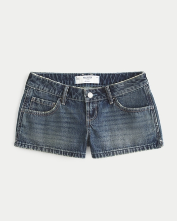 Women's Low-Rise Dark Wash Denim Mini Shorts | Women's Spring Plans Defrosting | HollisterCo.com