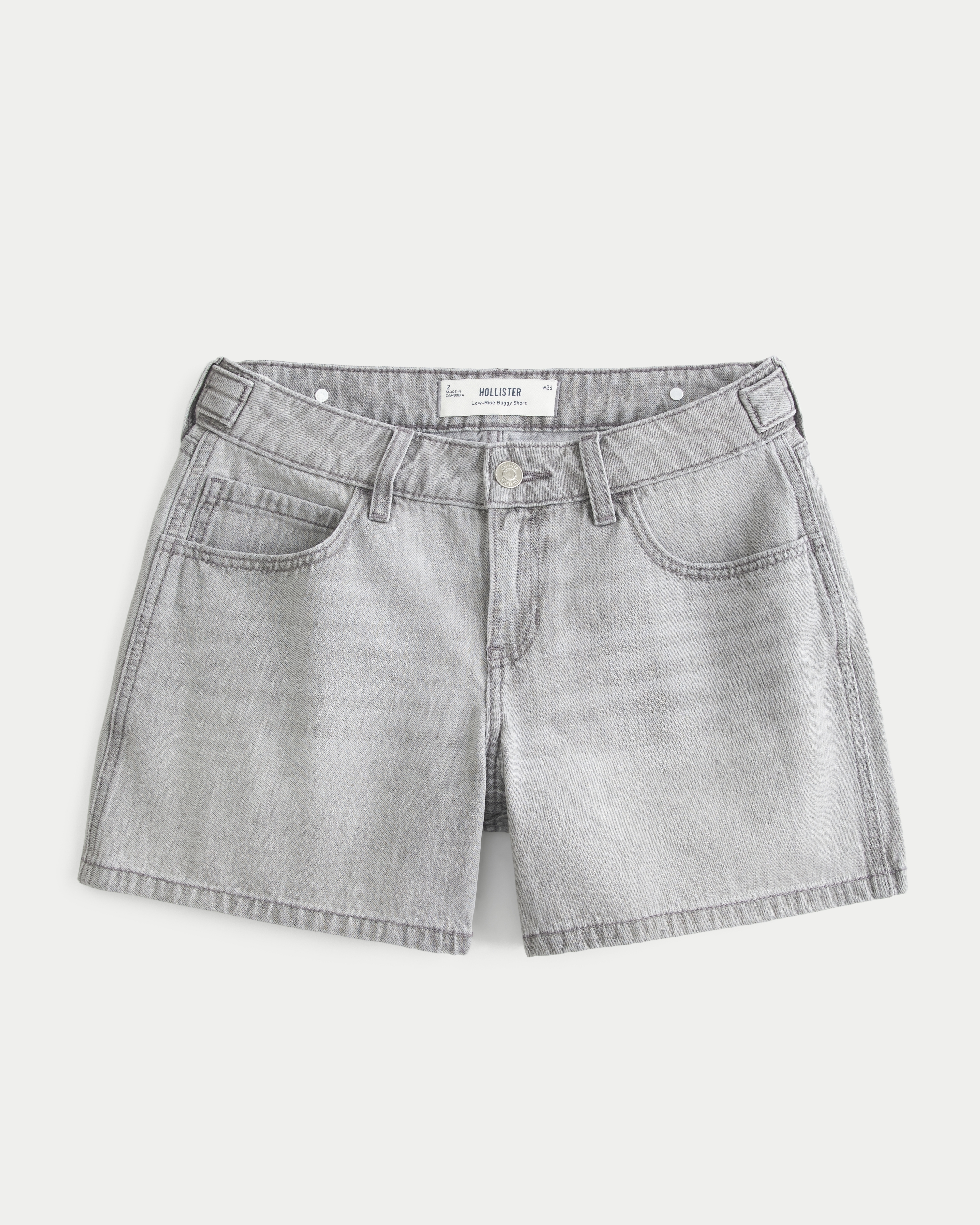 Hollister Andi Adjustable Waist Low-Rise Baggy Jean Shorts