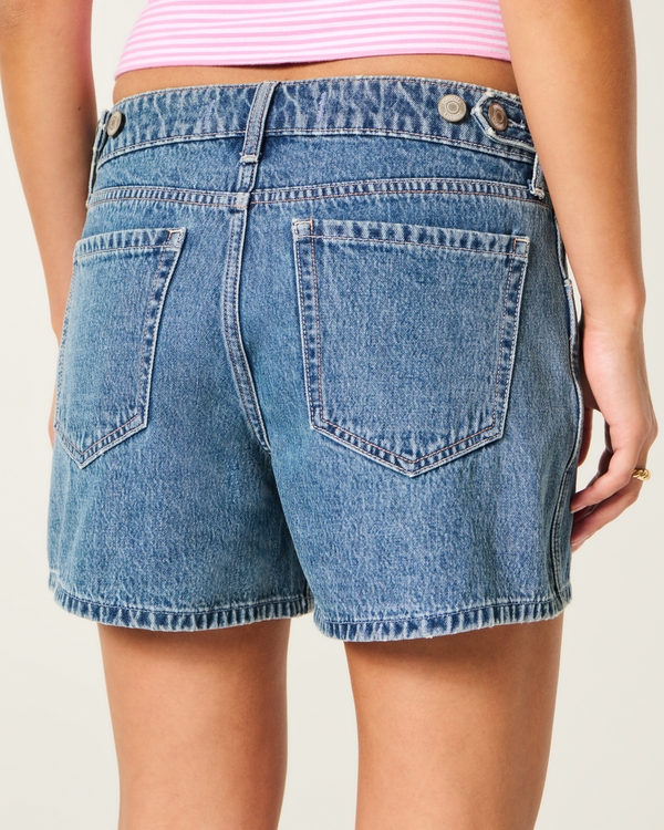 Hollister Andi Adjustable Waist Low-Rise Baggy Denim Shorts, Medium view 2