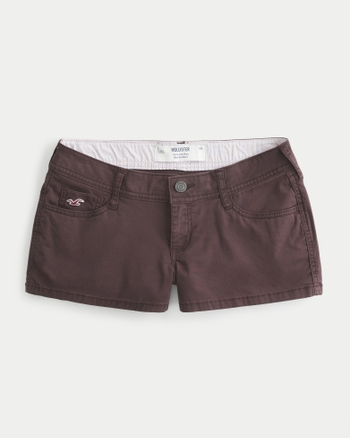 Femmes Short très court en sergé à taille ultra basse avec taille à motif intérieur | Femmes Bas | HollisterCo.com