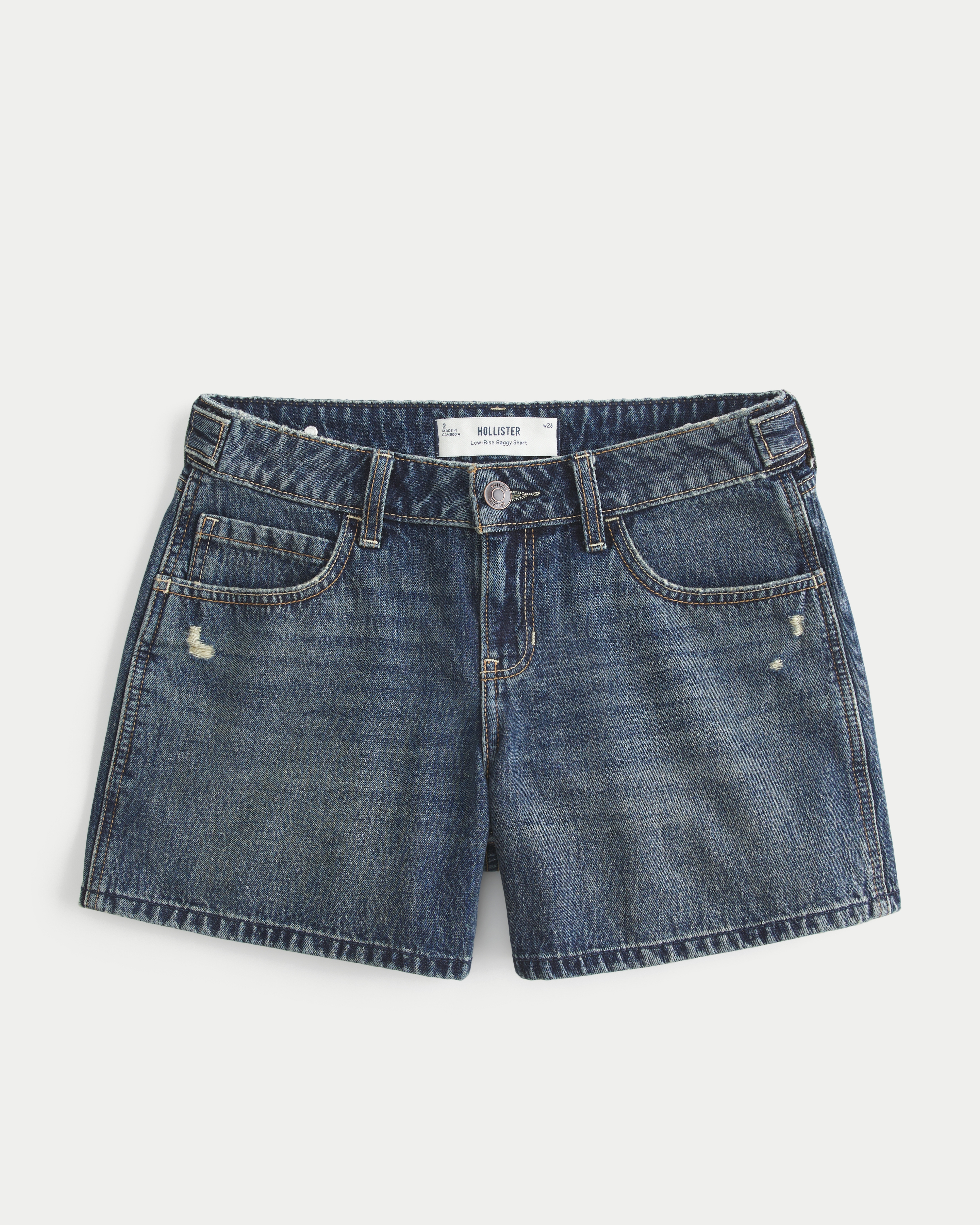 Hollister Andi Adjustable Low-Rise Baggy Jean Shorts