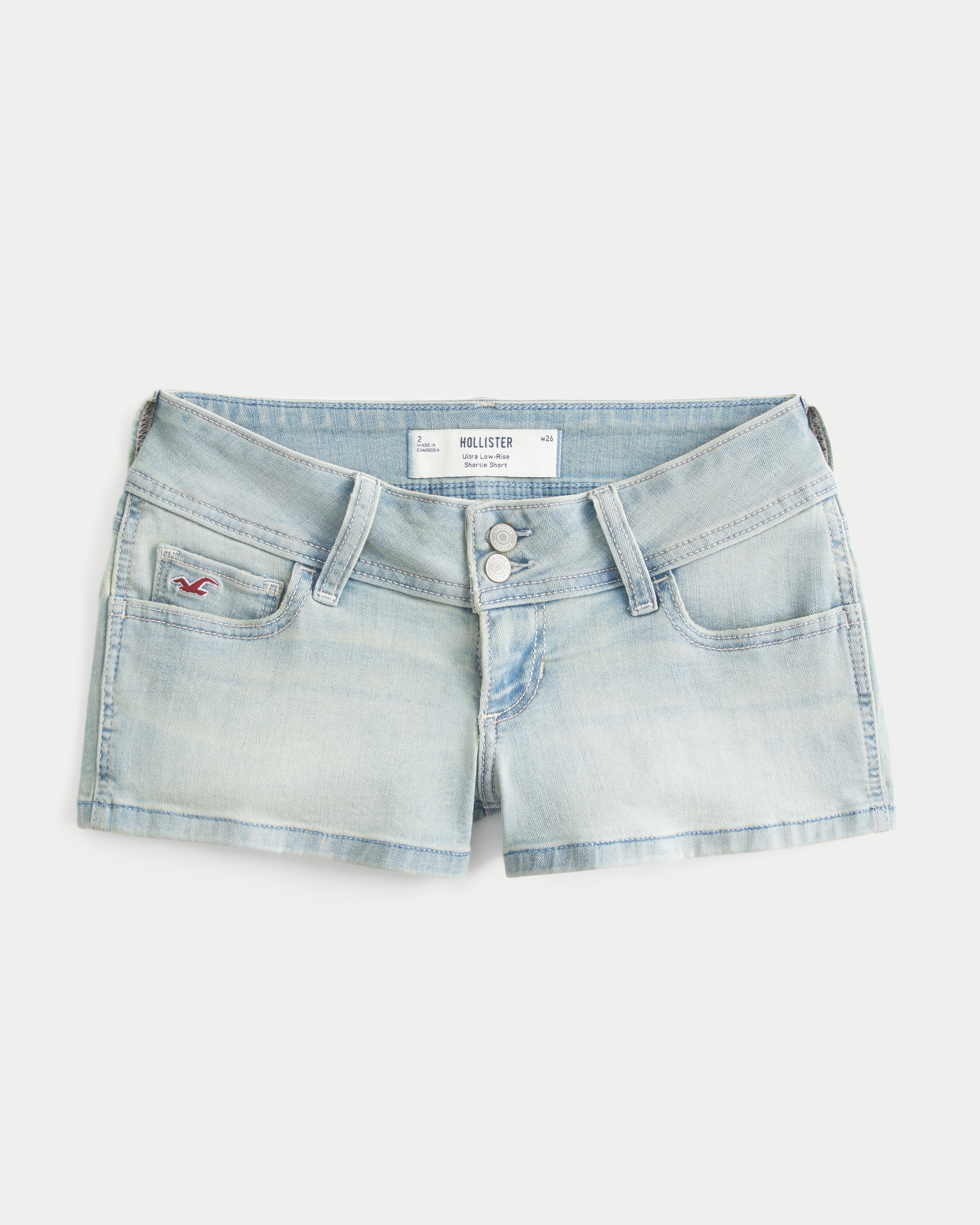 Ultra Low-Rise Jean Shortie Shorts