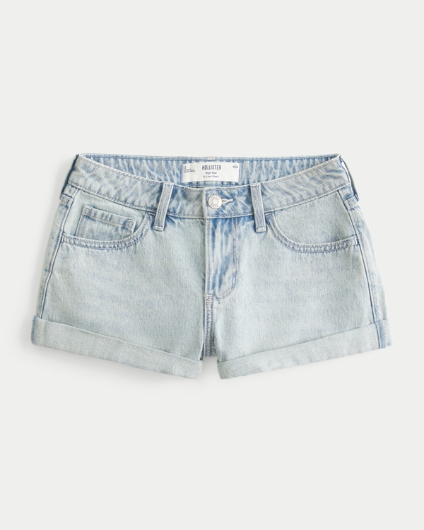 High-Rise Denim A-Line Shorts, Light view 1